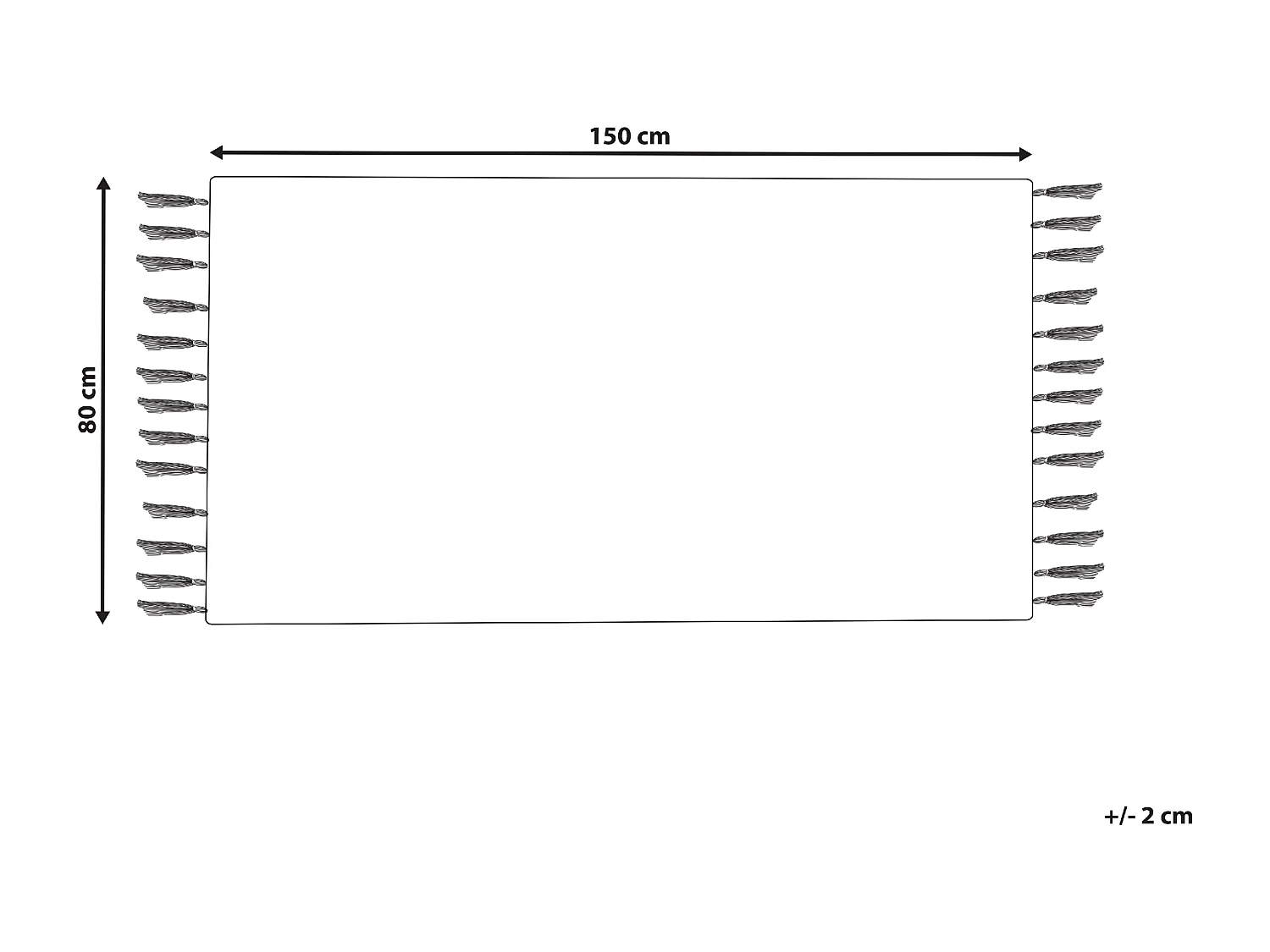 Vloerkleed katoen wit/zwart 80 x 150 cm ERAY