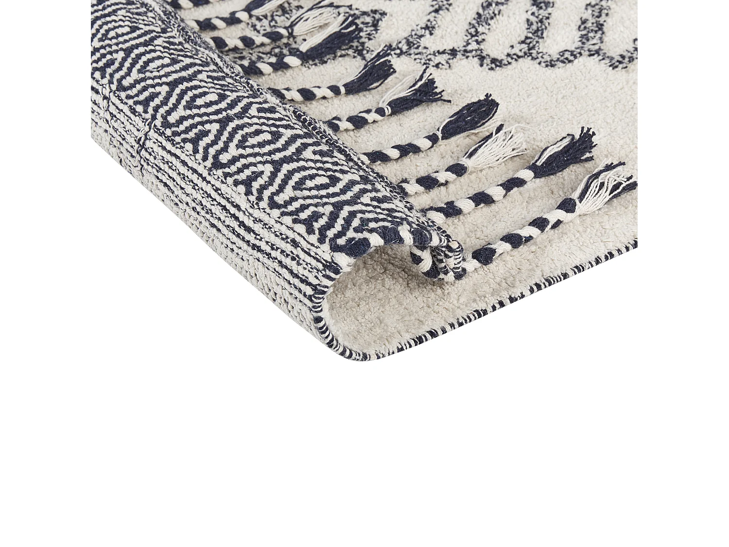 Tappeto cotone bianco e nero 80 x 150 cm ERAY