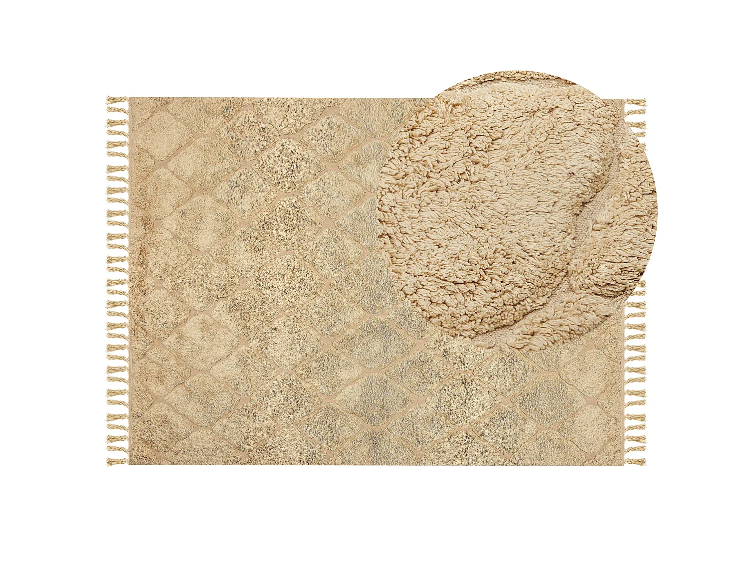 Tapis en coton beige sable 140 x 200 cm SANLIURFA