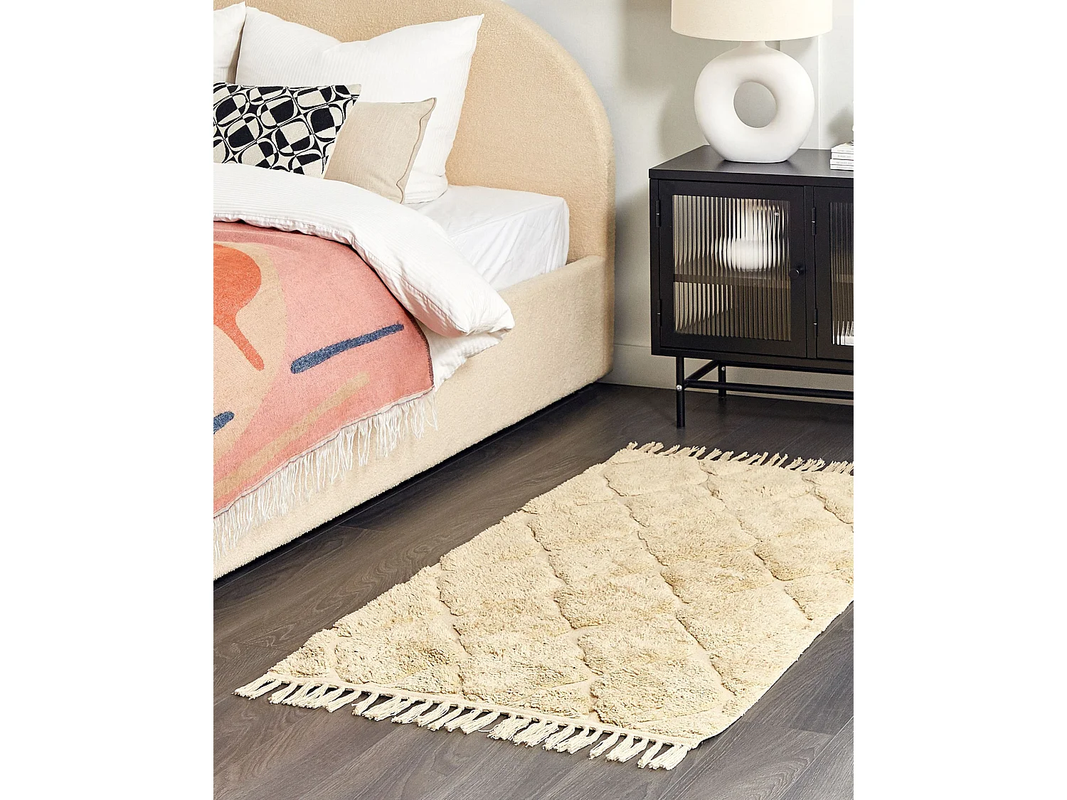 Tappeto cotone beige 80 x 150 cm SANLIURFA