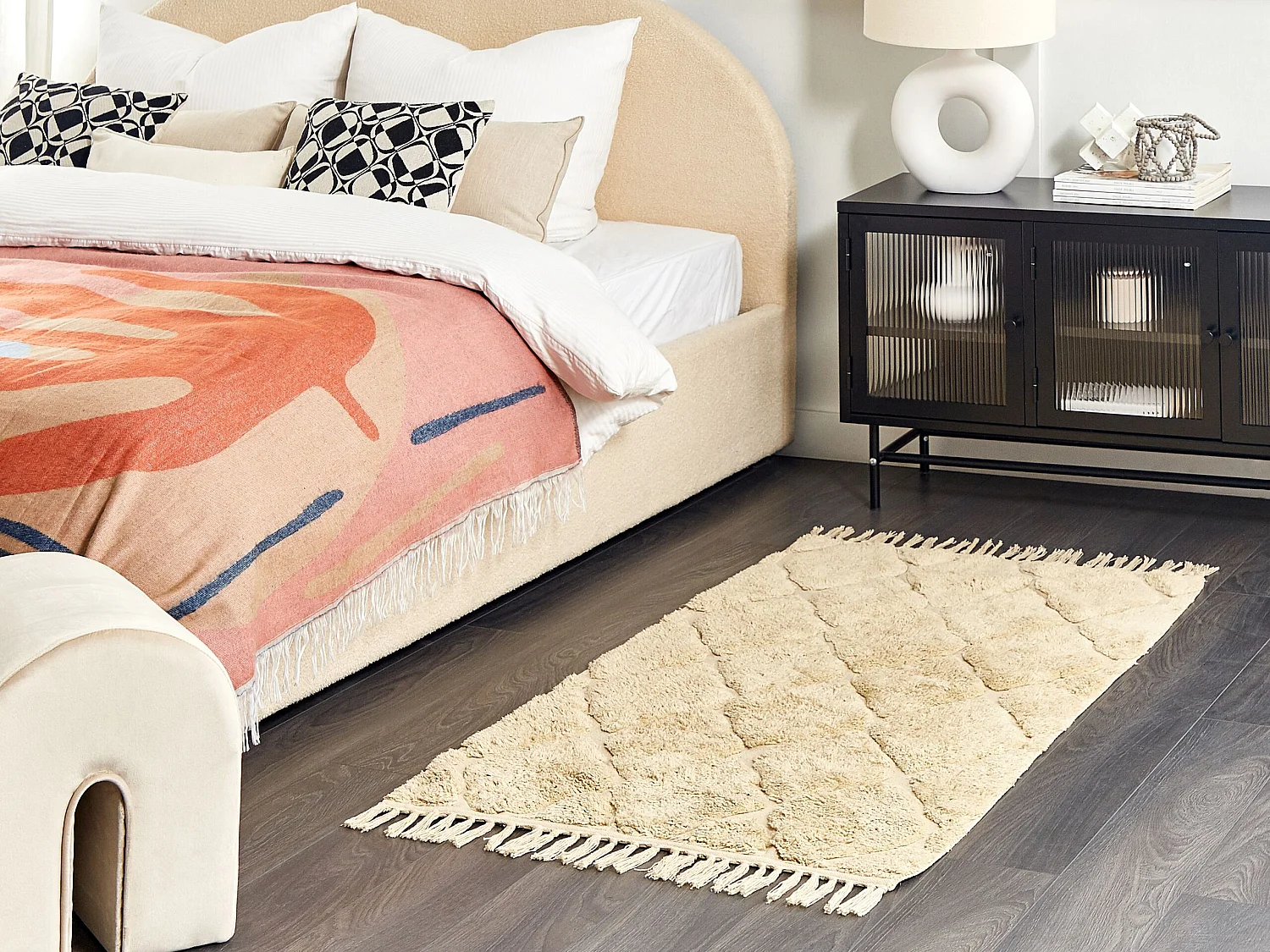 Vloerkleed katoen beige 80 x 150 cm SANLIURFA