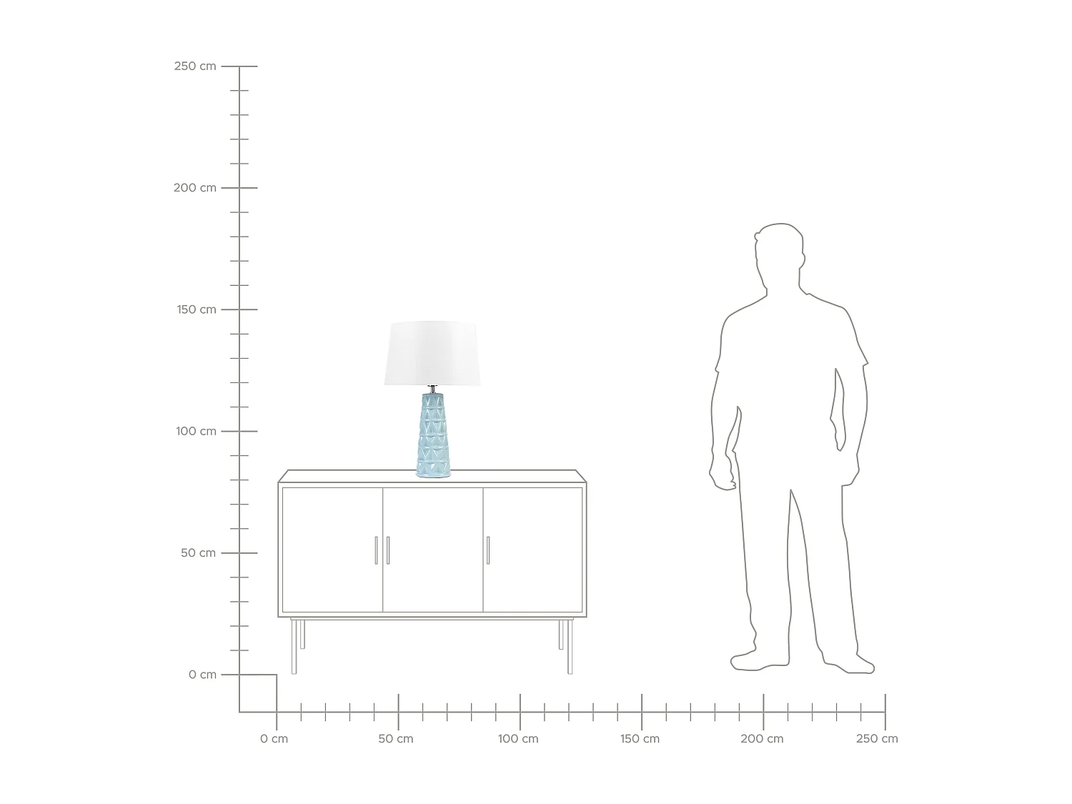 Tafellamp VINCES Keramiek Lichtblauw