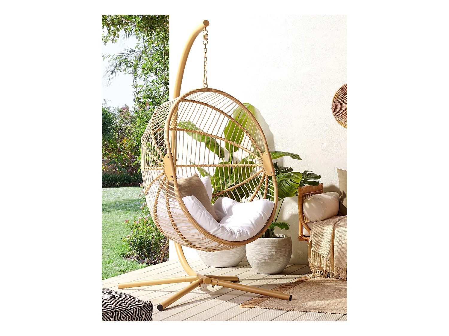 Silla colgante con soporte ACRI Beige