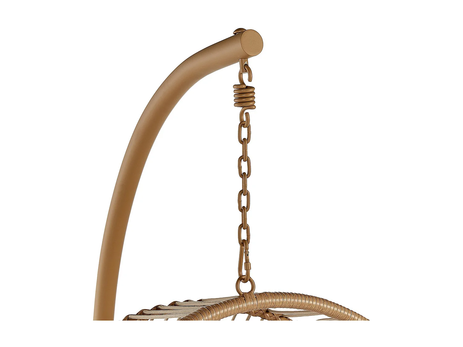 Hängesessel aus beige Rattan mit Metallgestell Acri