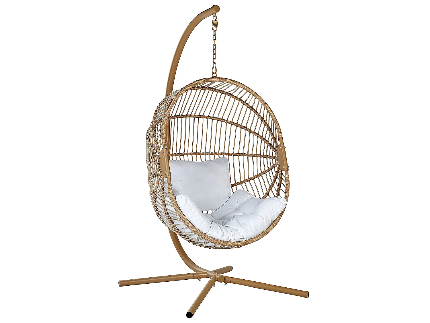 Hanging Chair with Stand ACRI PE Rattan Beige