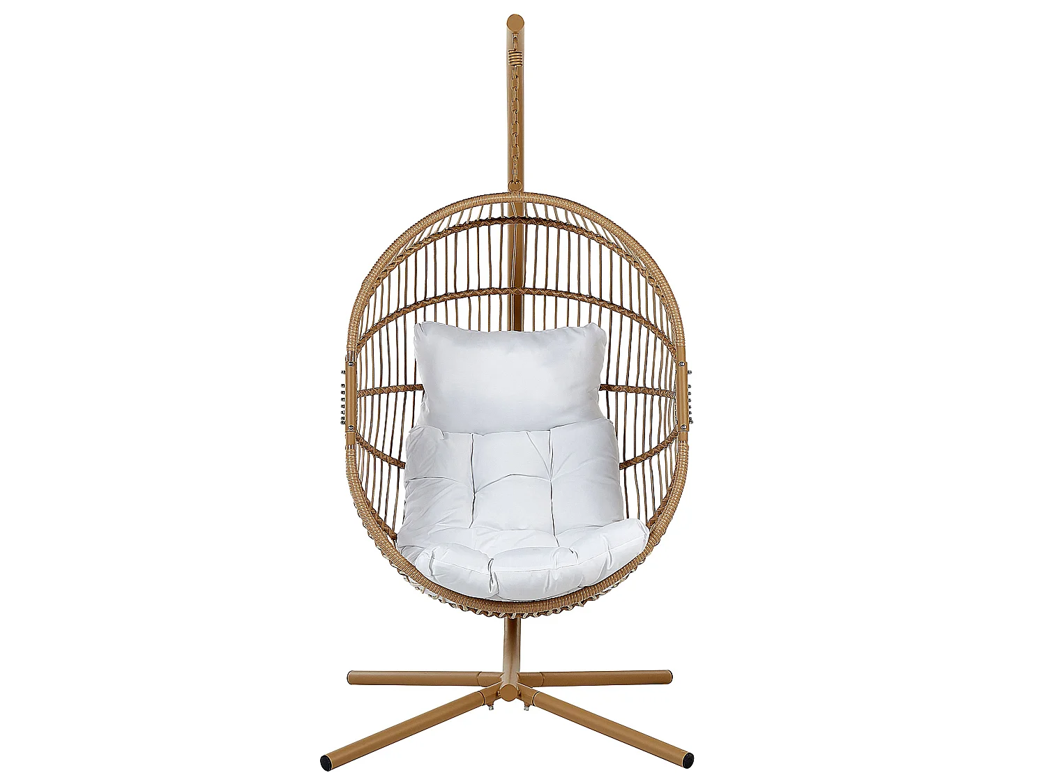 Hanging Chair with Stand ACRI PE Rattan Beige