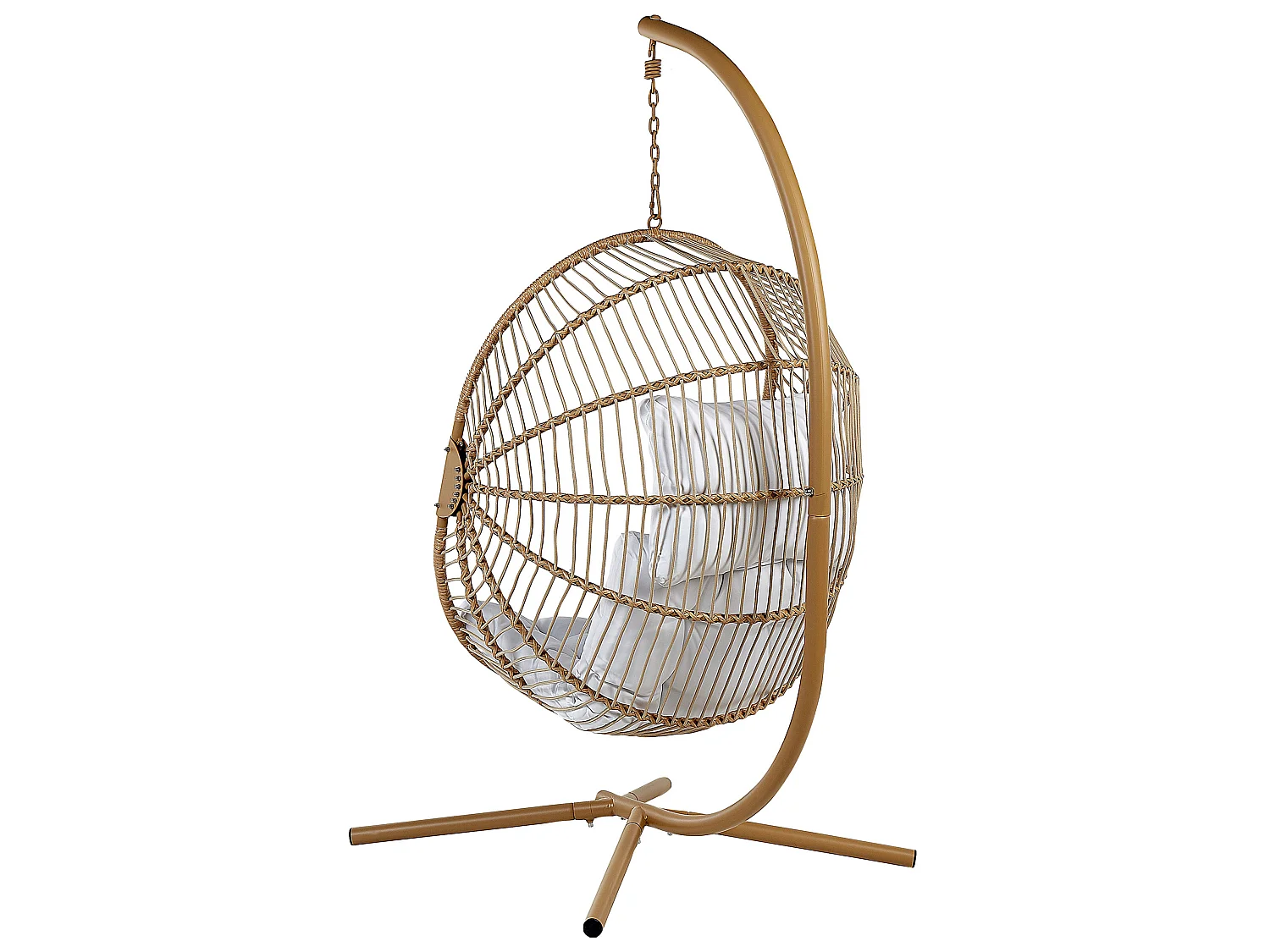 Hanging Chair with Stand ACRI PE Rattan Beige