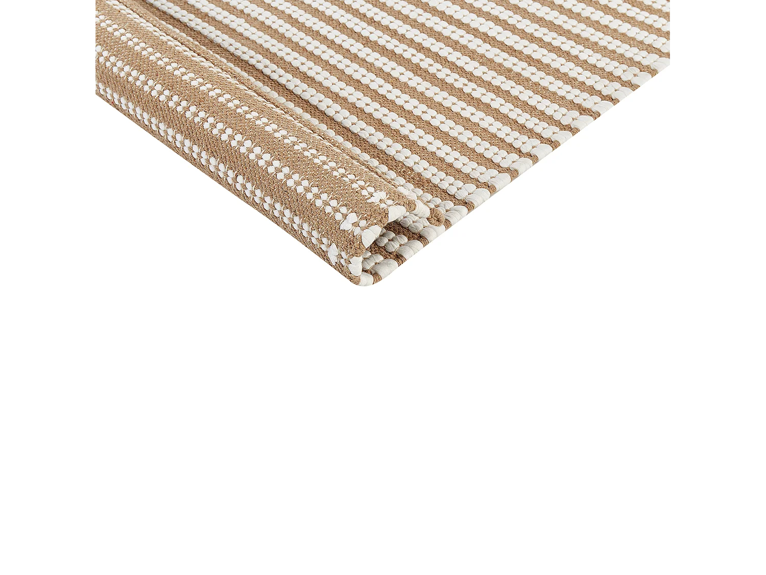 Alfombra de algodón blanco/marrón 80 x 150 cm SOFULU