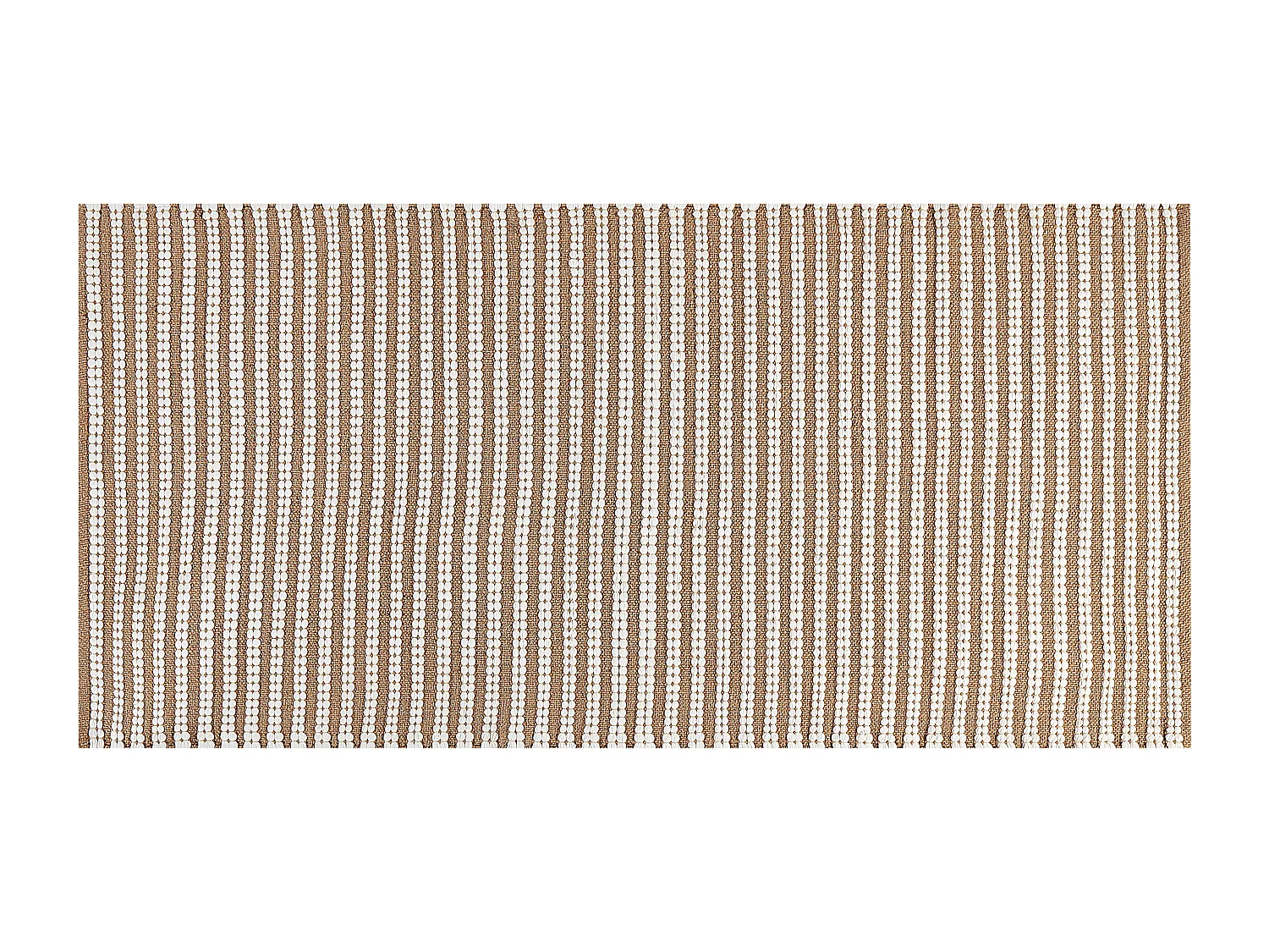 Teppich Baumwolle braun / weiss 80 x 150 cm Streifenmuster Kurzflor SOFULU
