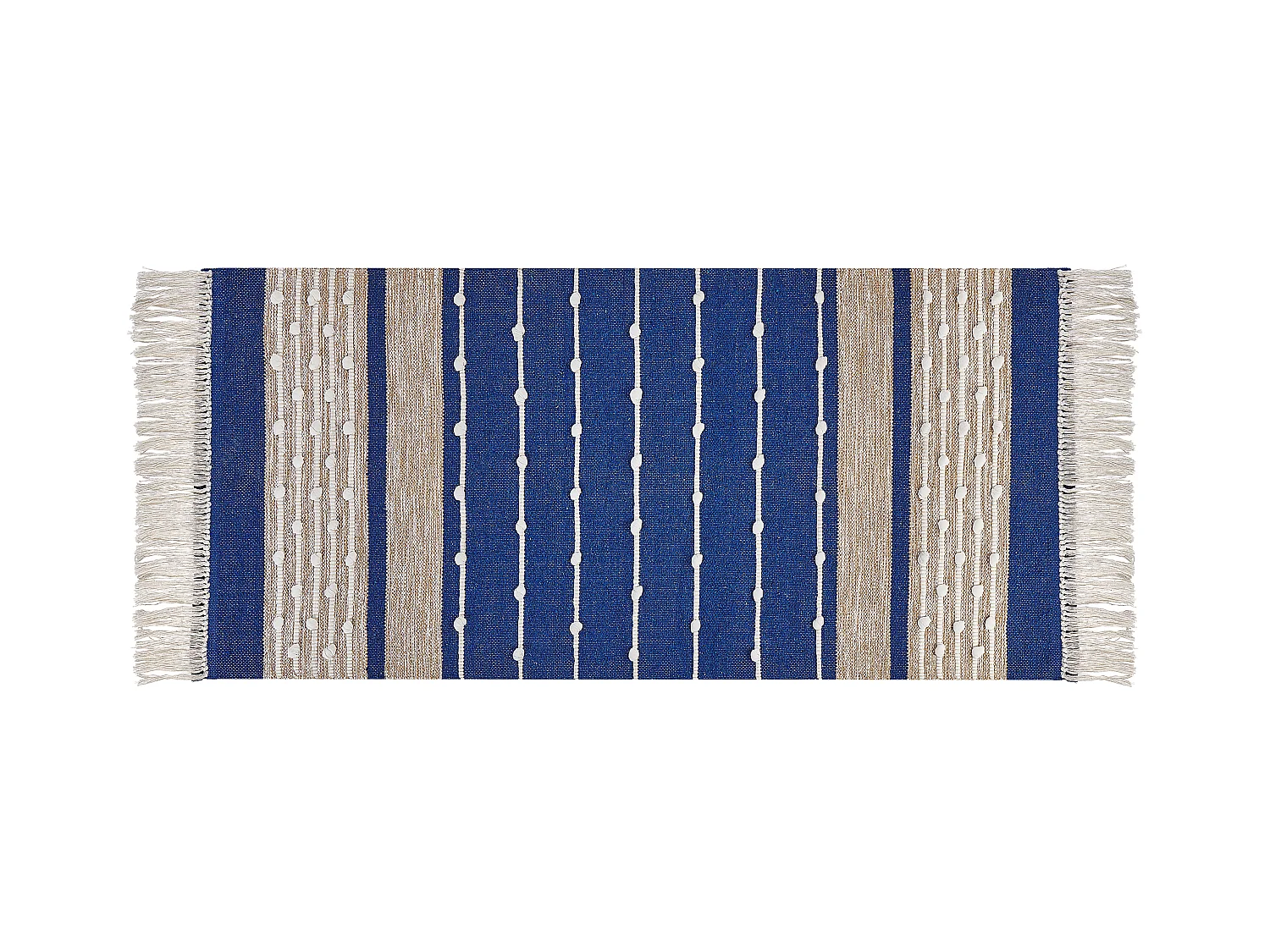 Vloerkleed katoen blauw/beige 80 x 150 cm KONDHALI