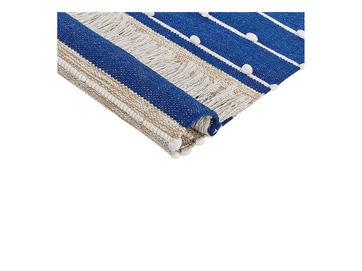 Vloerkleed katoen blauw/beige 80 x 150 cm KONDHALI