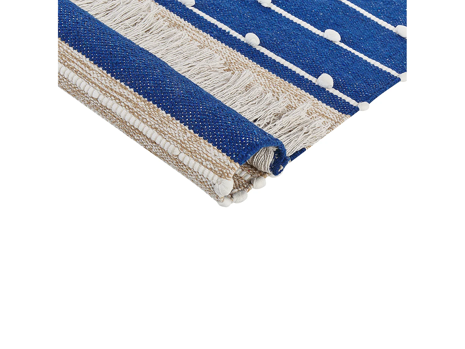 Tappeto cotone blu e beige 80 x 150 cm KONDHALI