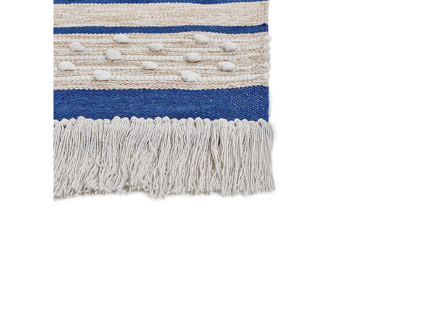 Tappeto cotone blu e beige 80 x 150 cm KONDHALI