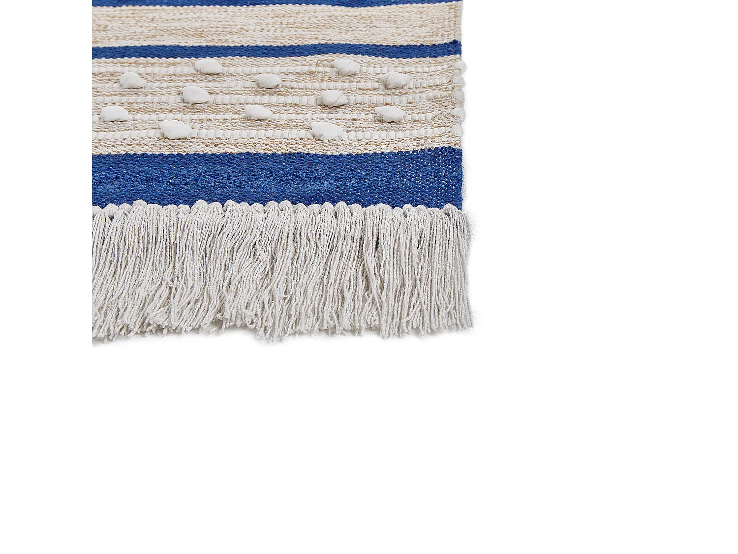 Teppich Baumwolle marineblau / beige 80 x 150 cm Streifenmuster Kurzflor KONDHALI