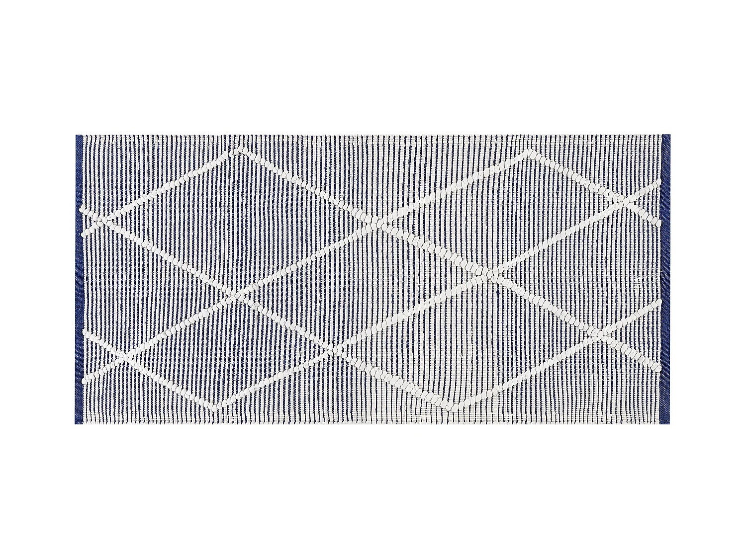 Dywan bawełniany 80 x 150 cm biały z niebieskim SYNOPA