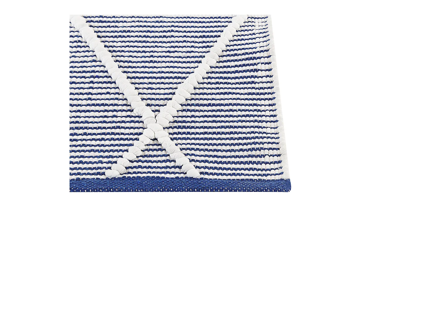 Dywan bawełniany 80 x 150 cm biały z niebieskim SYNOPA