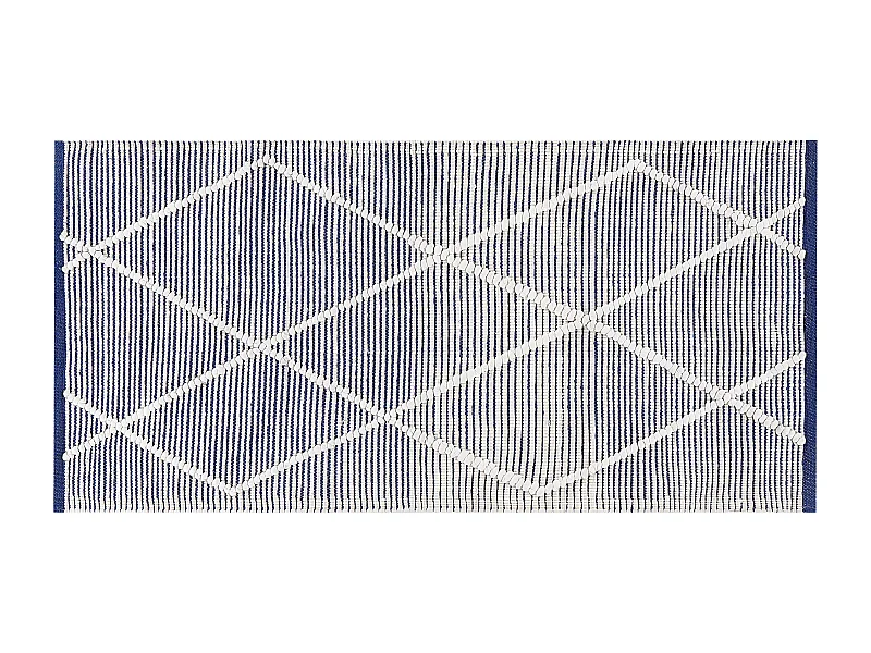Tappeto cotone blu e beige 80 x 150 cm SYNOPA