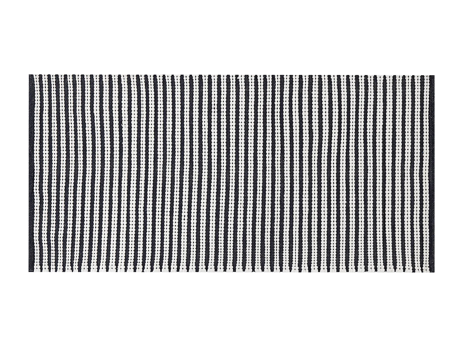 Teppich Baumwolle marineblau / weiss 80 x 150 cm Streifenmuster Kurzflor SOFULU