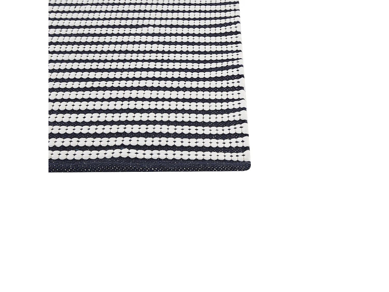 Teppich Baumwolle marineblau / weiss 80 x 150 cm Streifenmuster Kurzflor SOFULU