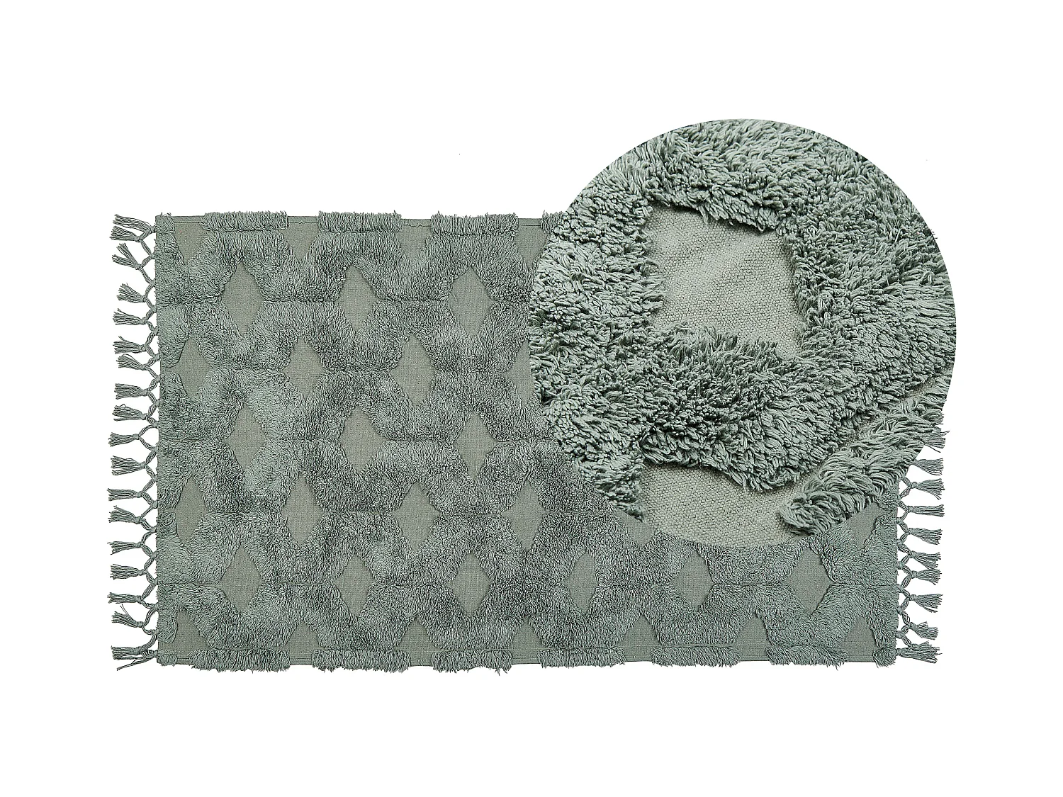 Tapis KARS Vert 80 x 150 cm Coton