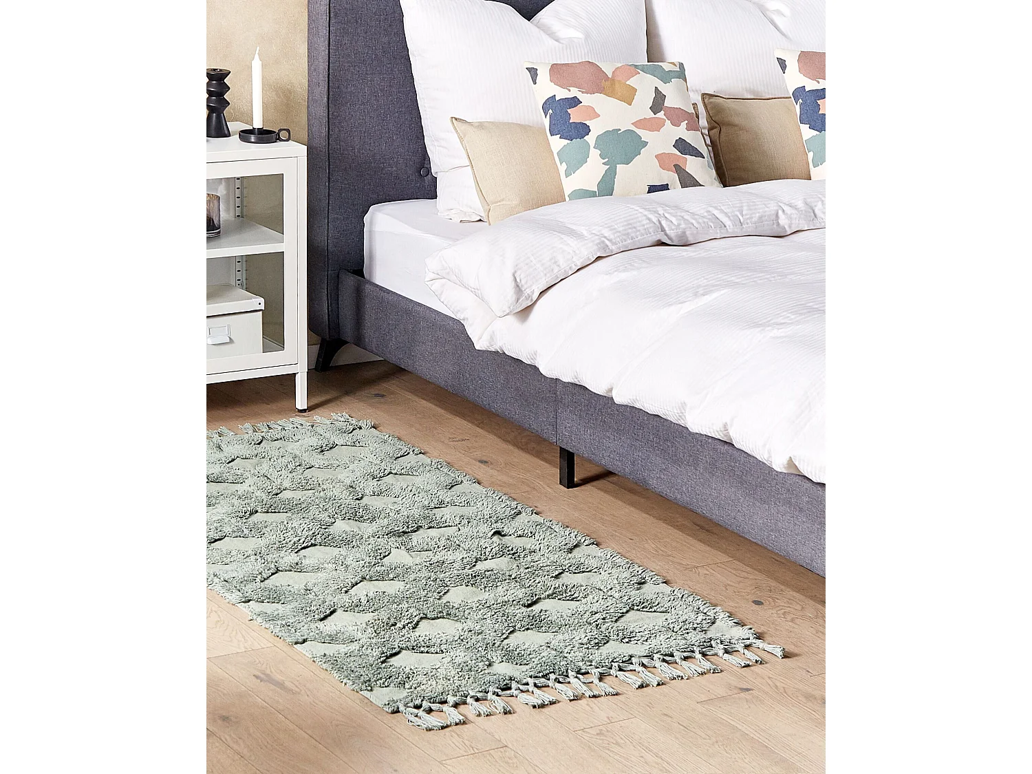 Vloerkleed katoen groen 80 x 150 cm KARS