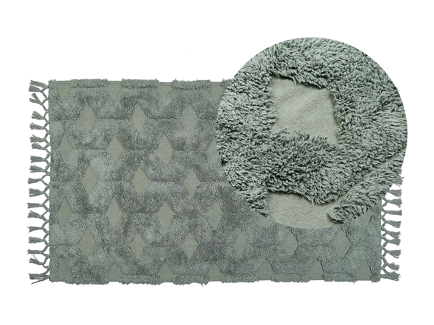 Tapete em algodão verde 80 x 150 cm KARS