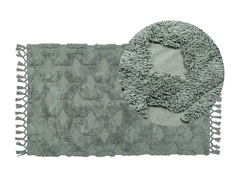 Tapis KARS Vert 80 x 150 cm Coton