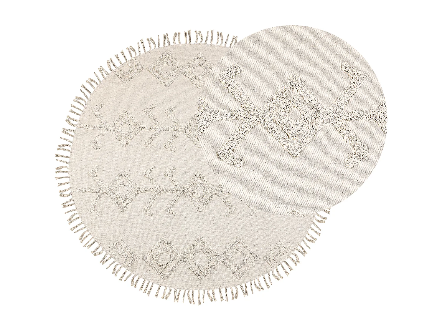 Tappeto cotone beige chiaro ø 140 cm HARRAN