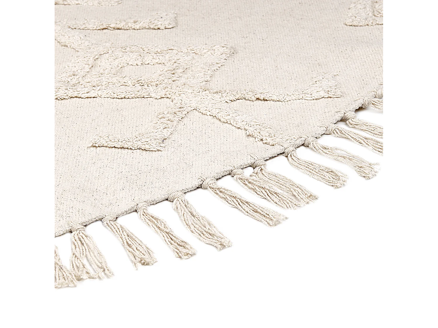 Tappeto cotone beige chiaro ø 140 cm HARRAN