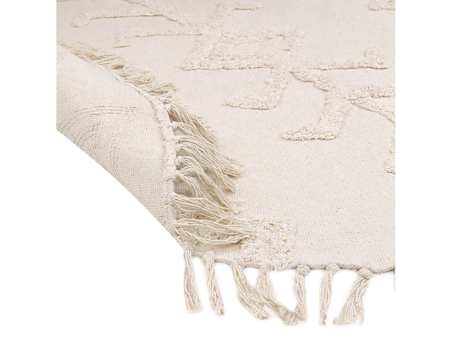 Tappeto cotone beige chiaro ø 140 cm HARRAN