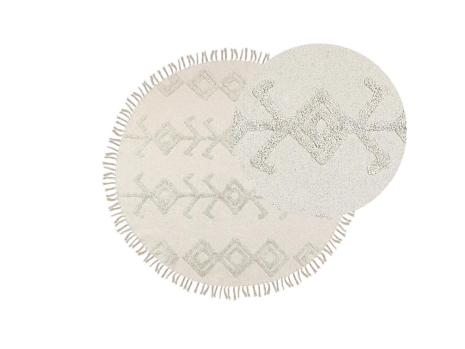 Rug HARRAN Light Beige ø 140 cm Cotton