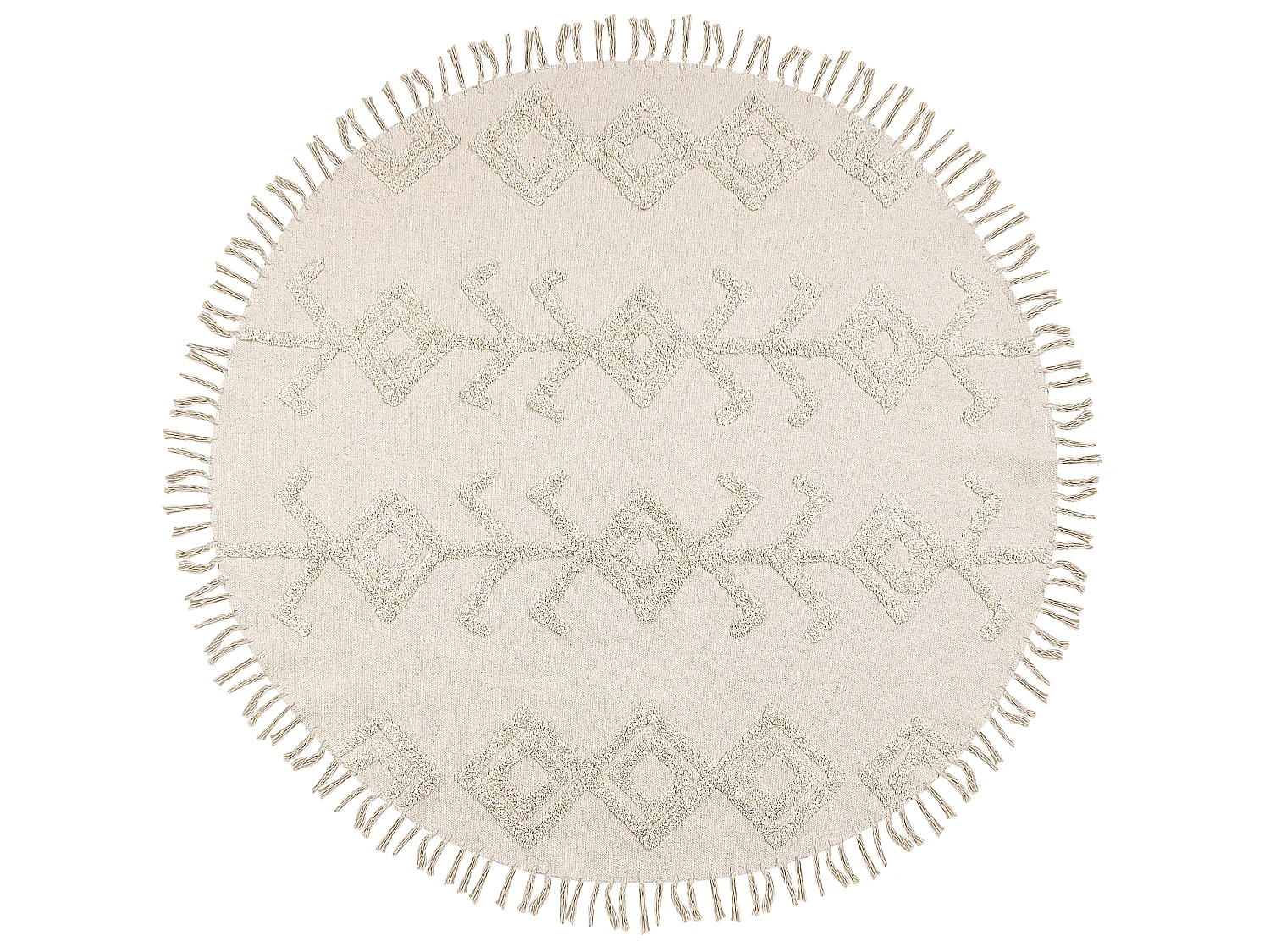 Rug HARRAN Light Beige ø 140 cm Cotton