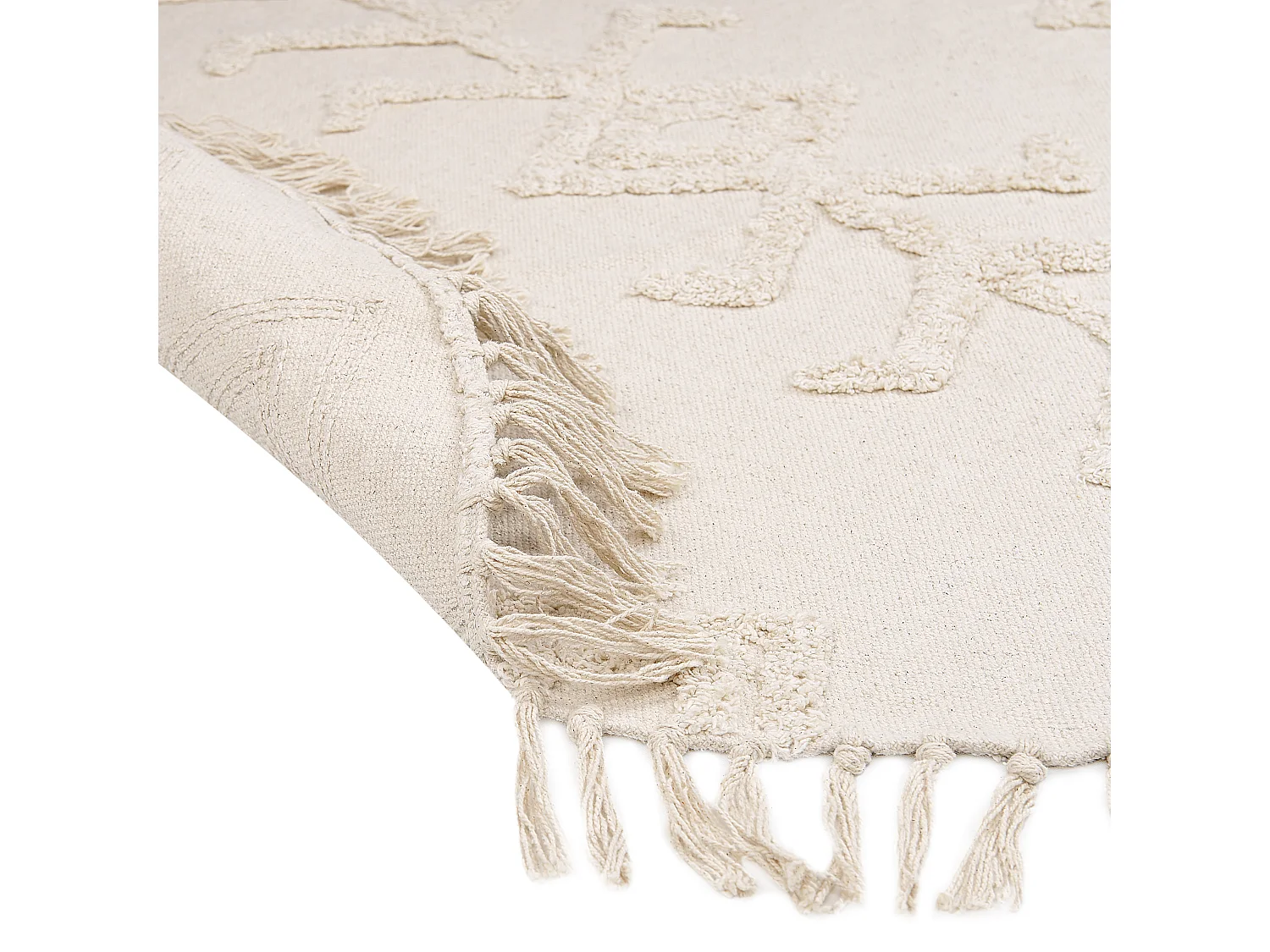 Rug HARRAN Light Beige ø 140 cm Cotton
