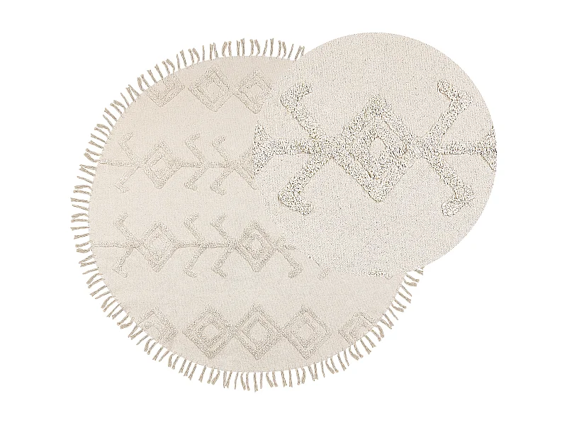 Tappeto cotone beige chiaro ø 140 cm HARRAN