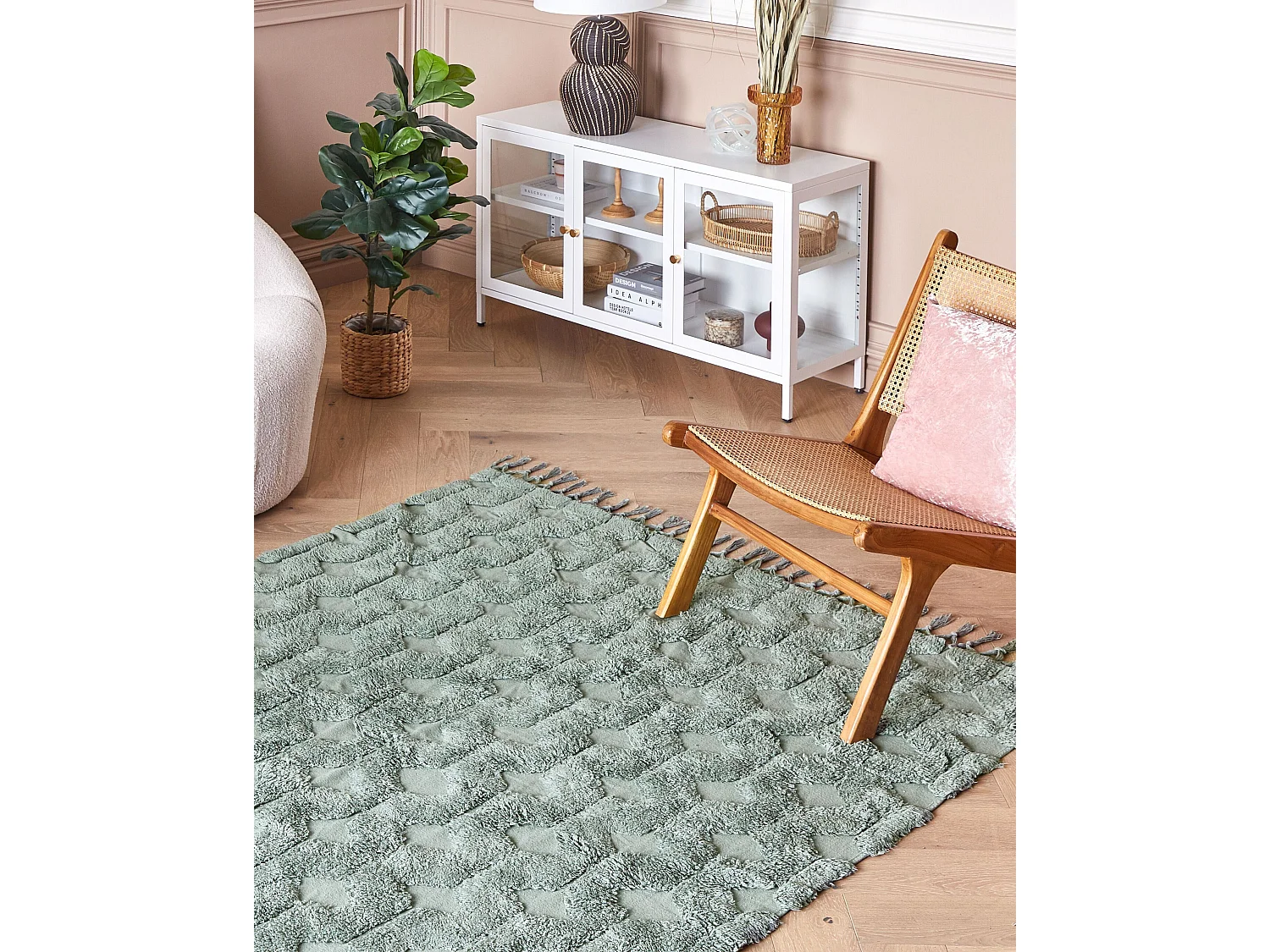 Tapis KARS Vert 160 x 230 cm Coton