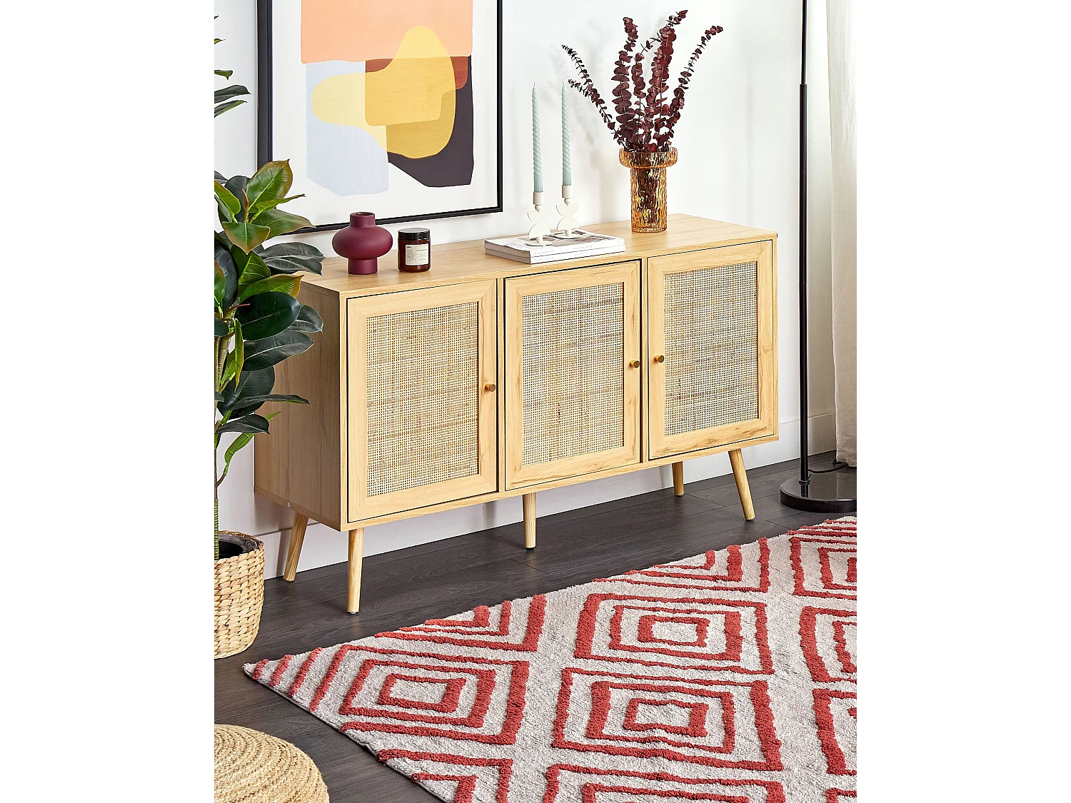 Tapis HASKOY Rouge 160 x 230 cm Coton