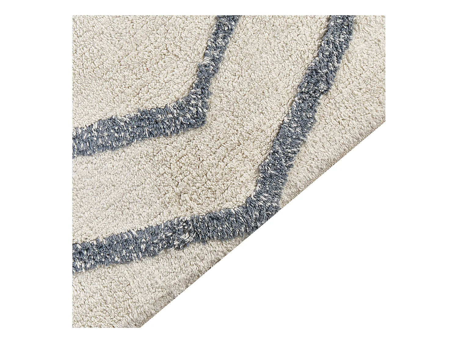 Teppich Baumwolle weiß / blau geometrisches Muster 160 x 230 cm Modern Menderes