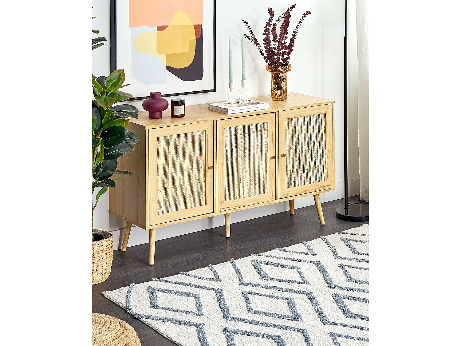 Tapis MENDERES Bleu clair 160 x 230 cm Coton