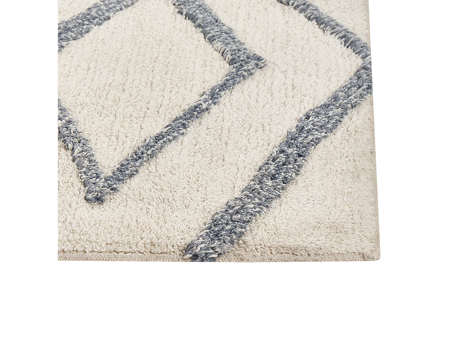 Tapis en coton blanc cassé et bleu 160 x 230 cm MENDERES
