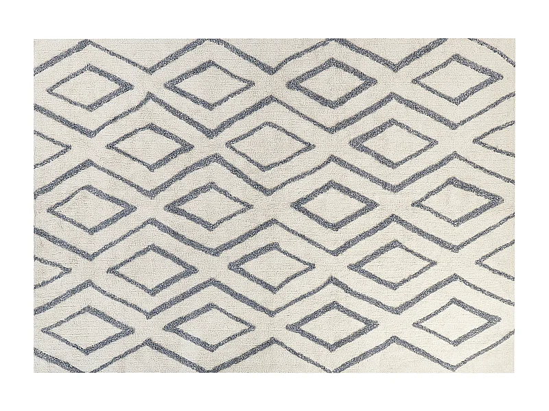 Tapete em algodão branco e azul 160 x 230 cm MENDERES