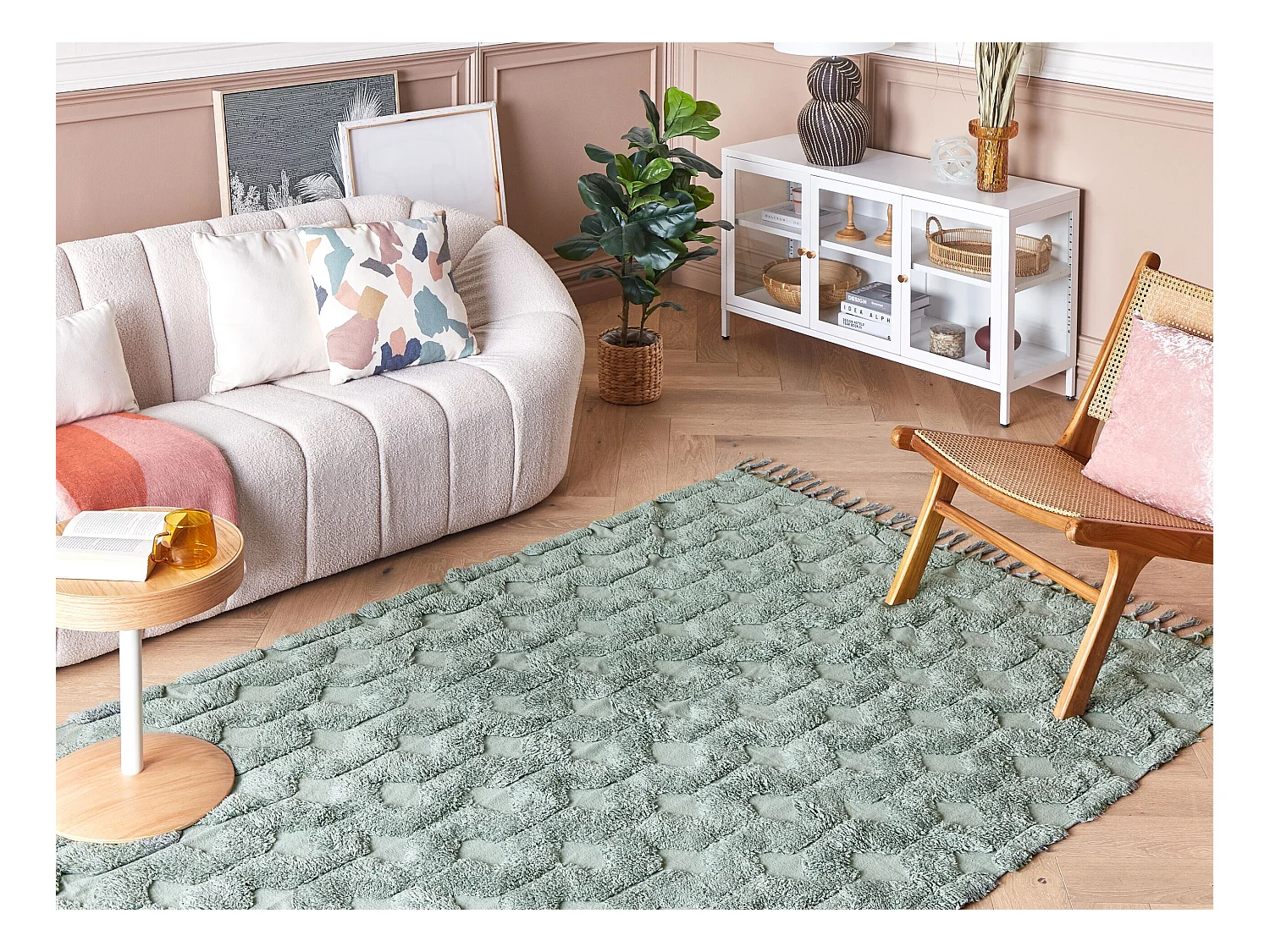 Tapis KARS Vert 140 x 200 cm Coton