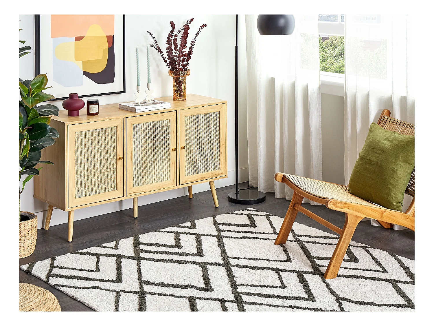 Tapis YESILKOY Vert foncé 160 x 230 cm Coton