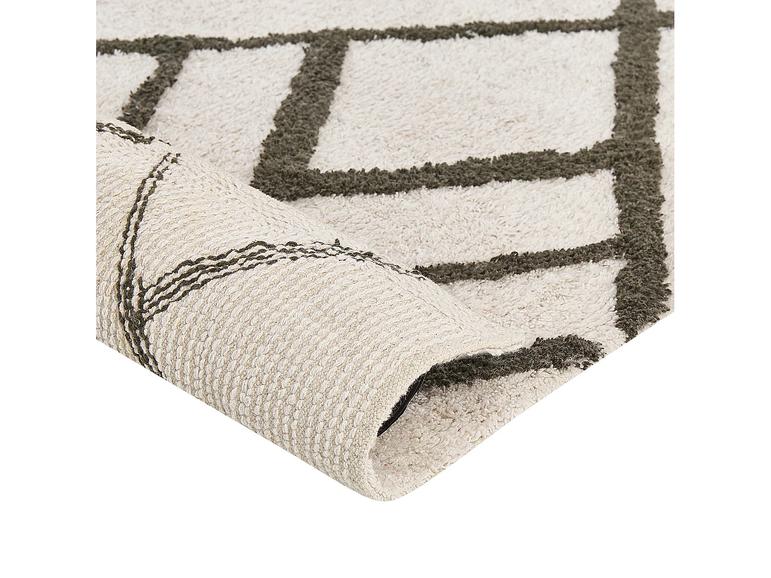 Tappeto cotone bianco e verde 160 x 230 cm YESILKOY