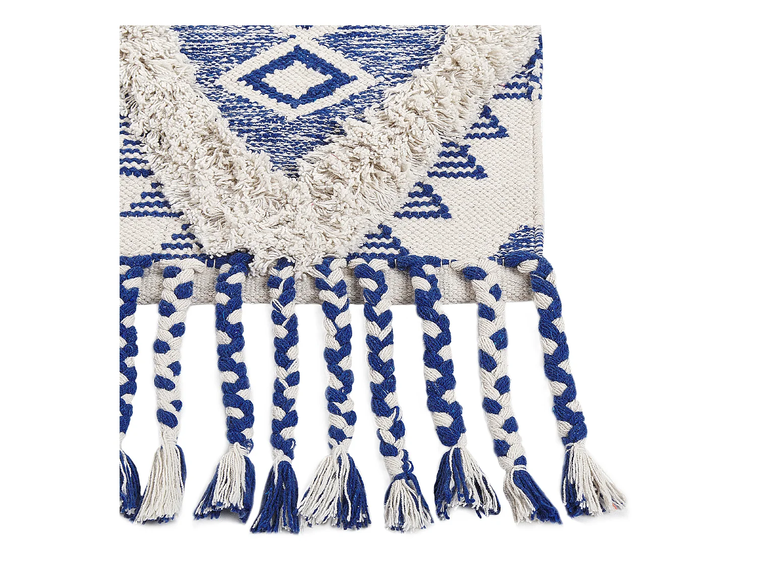 Vloerkleed katoen beige/blauw 140 x 200 cm MANAVGAT