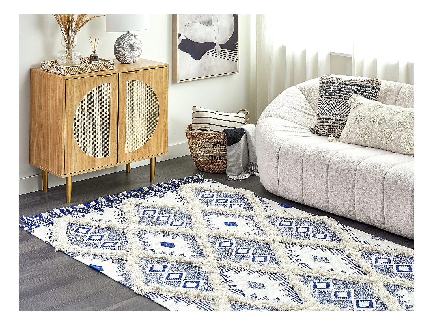 Tapis MANAVGAT Beige clair 140 x 200 cm Coton