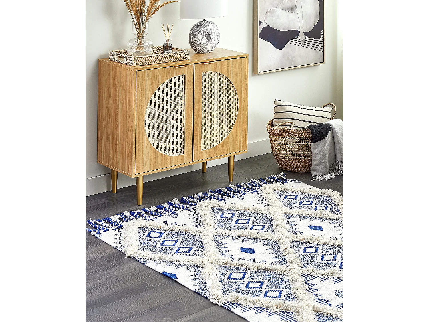 Tapis MANAVGAT Beige clair 140 x 200 cm Coton