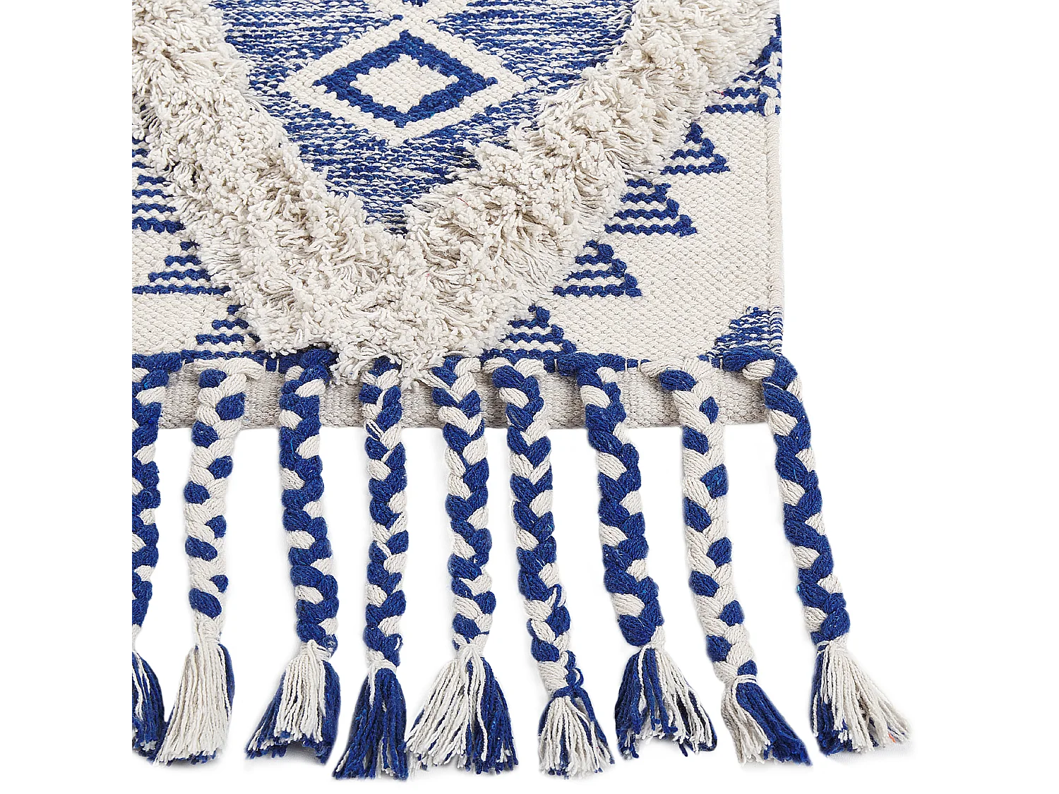 Vloerkleed katoen beige/blauw 140 x 200 cm MANAVGAT