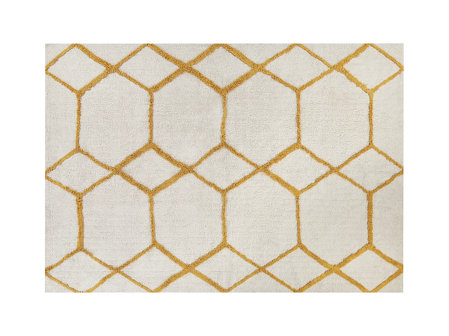 Tappeto cotone bianco e giallo 160 x 230 cm BEYLER