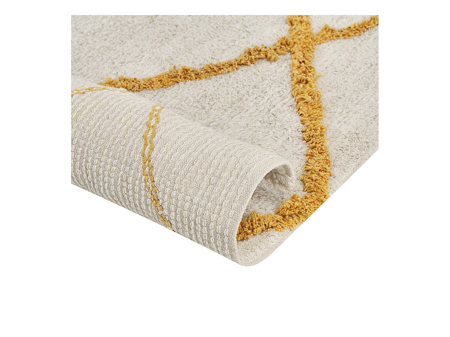 Tappeto cotone bianco e giallo 160 x 230 cm BEYLER