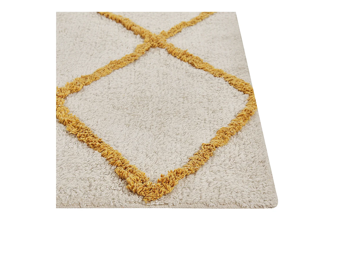 Tappeto cotone bianco e giallo 160 x 230 cm BEYLER